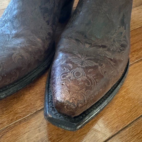 Women's Paisley Etched Leather Pointed Toe Western Cowboy Boot Old Gringo - Picture 8 of 9